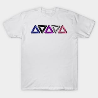 Gender Fluid Pride Flag Colored Twisted Triangles Optical Illusions T-Shirt